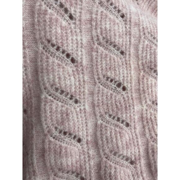 TopShop Women Pink White Marbled Alpaca Long Sleeve Oversized Crop Sweater Size - Picture 9 of 12